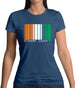 Ivory Coast  Barcode Style Flag Womens T-Shirt