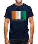 Ivory Coast  Barcode Style Flag Mens T-Shirt