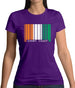 Ivory Coast  Barcode Style Flag Womens T-Shirt