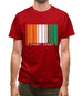 Ivory Coast  Barcode Style Flag Mens T-Shirt