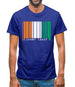 Ivory Coast  Barcode Style Flag Mens T-Shirt