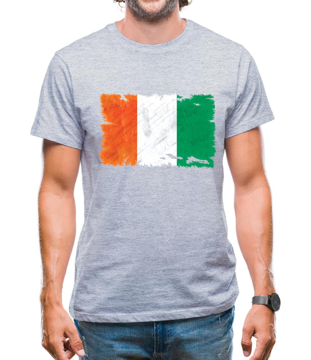 Ivory Coast  Grunge Style Flag Mens T-Shirt
