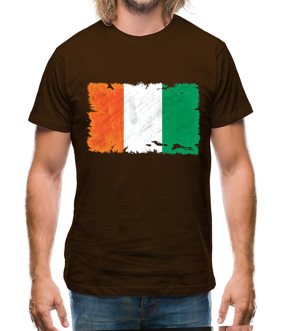 Ivory Coast  Grunge Style Flag Mens T-Shirt