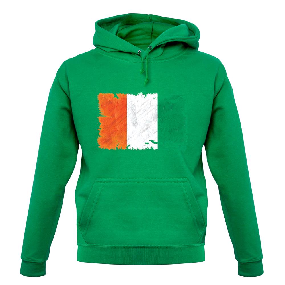 Ivory Coast  Grunge Style Flag unisex hoodie
