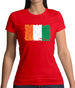 Ivory Coast  Grunge Style Flag Womens T-Shirt