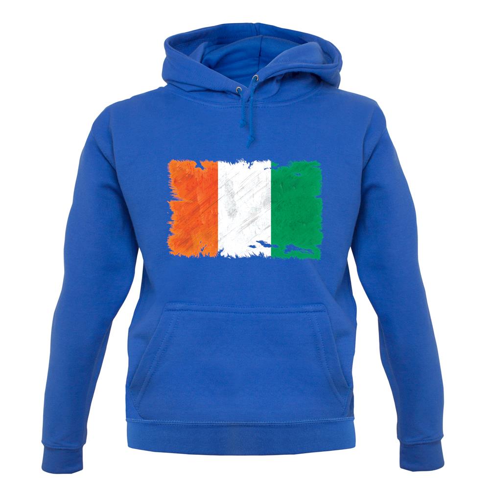 Ivory Coast  Grunge Style Flag unisex hoodie