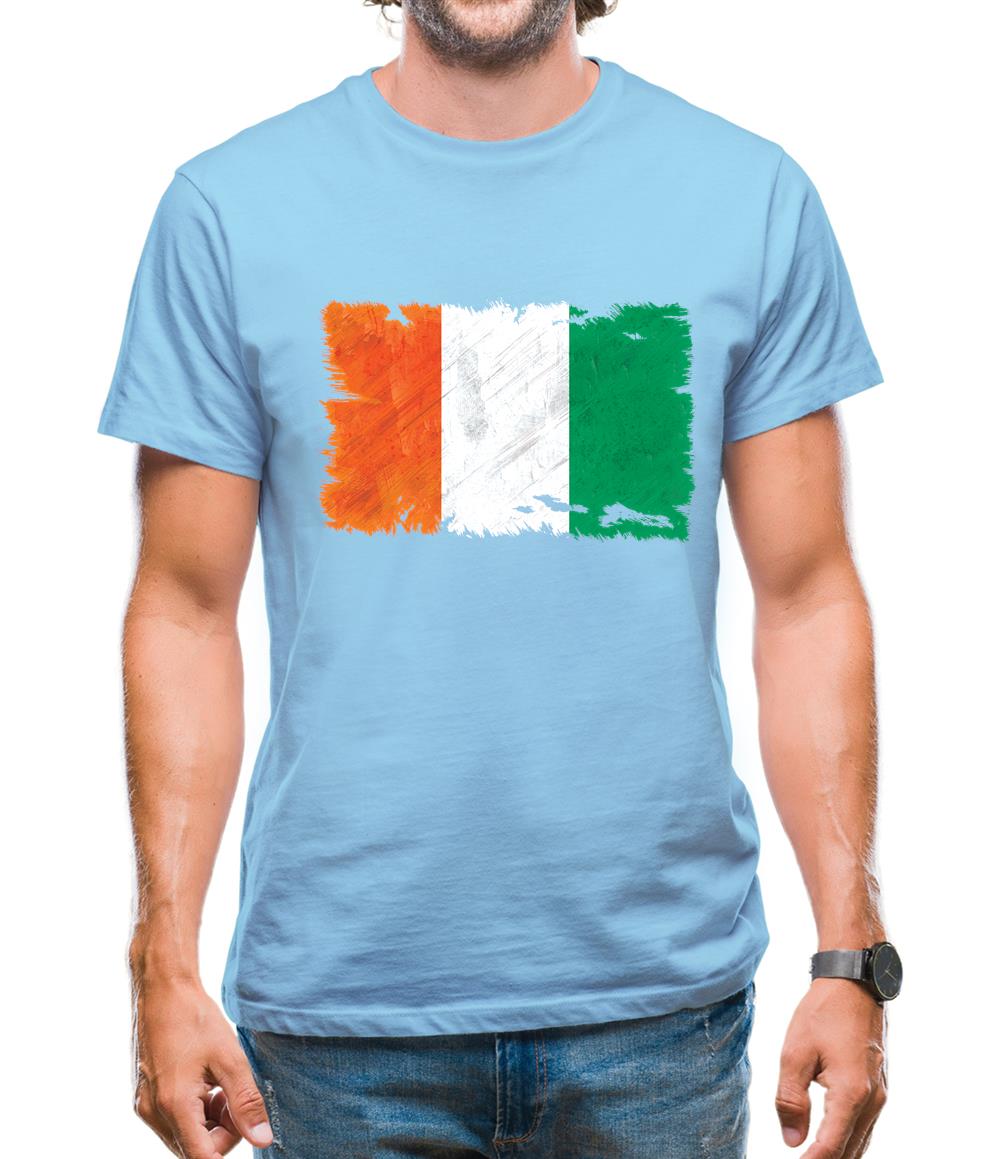 Ivory Coast  Grunge Style Flag Mens T-Shirt