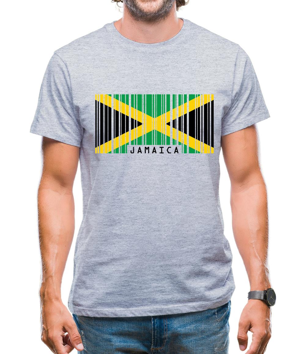 Jamaica Barcode Style Flag Mens T-Shirt