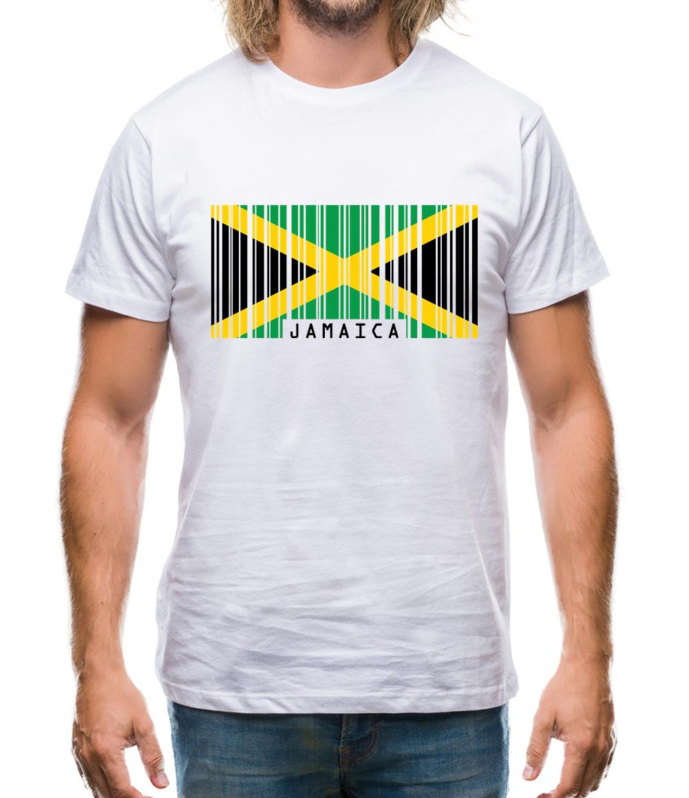 Jamaica Barcode Style Flag Mens T-Shirt
