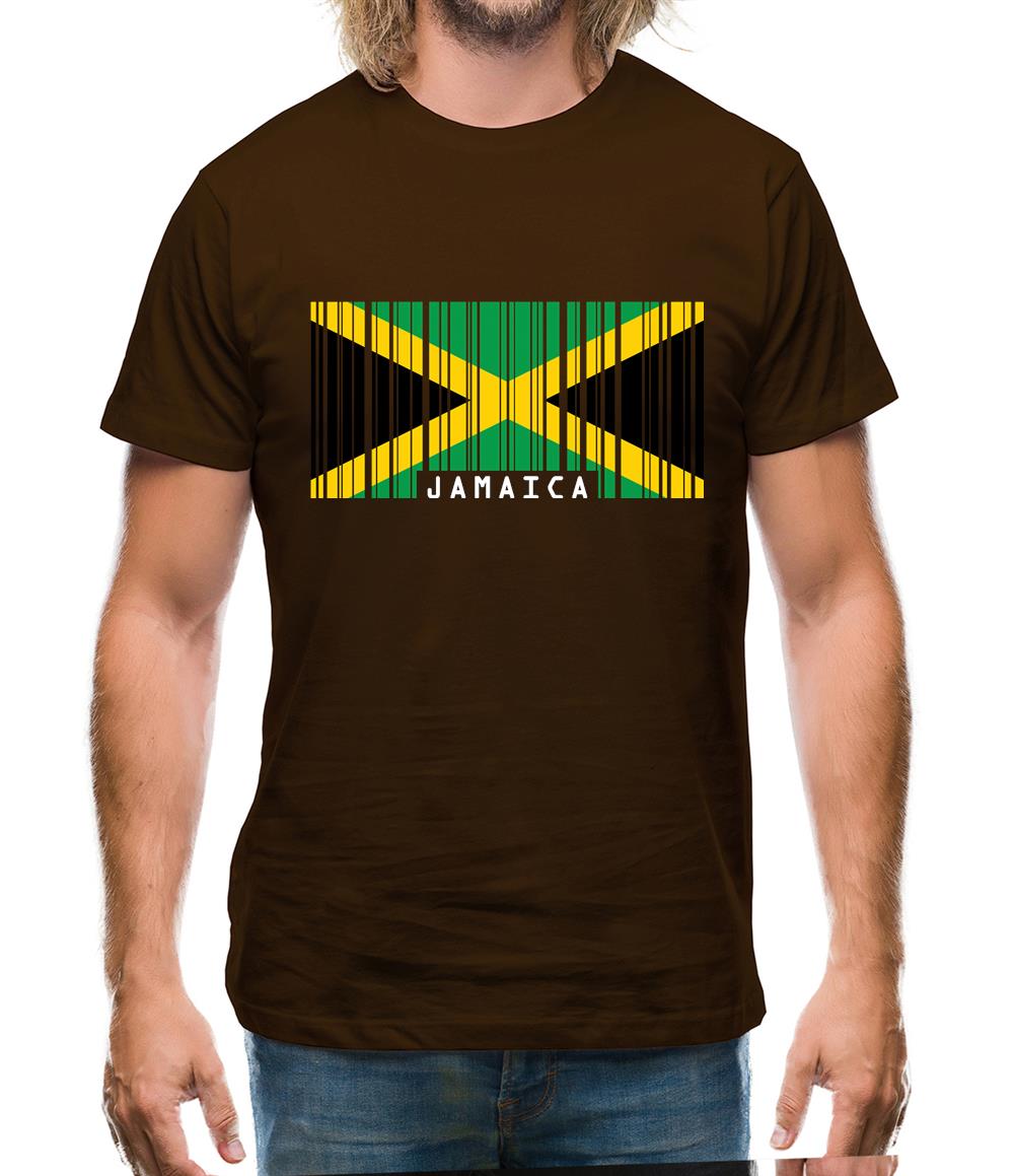 Jamaica Barcode Style Flag Mens T-Shirt