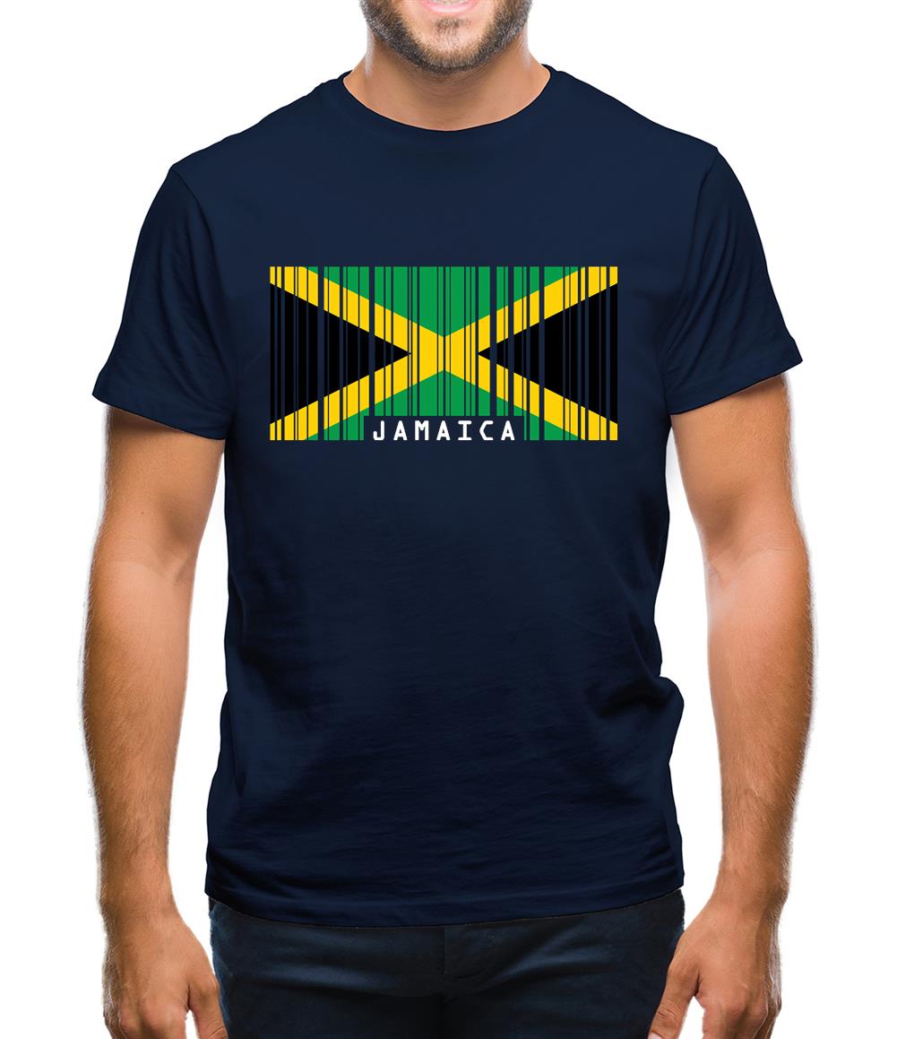 Jamaica Barcode Style Flag Mens T-Shirt