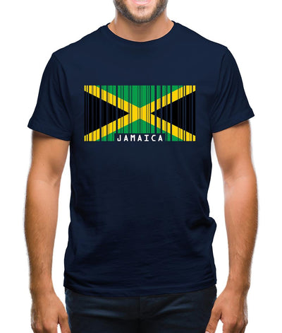 Jamaica Barcode Style Flag Mens T-Shirt