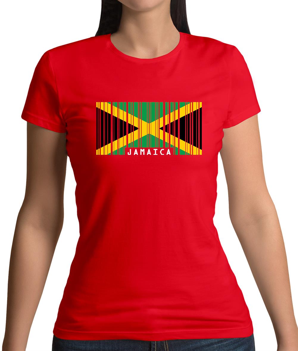 Jamaica Barcode Style Flag Womens T-Shirt
