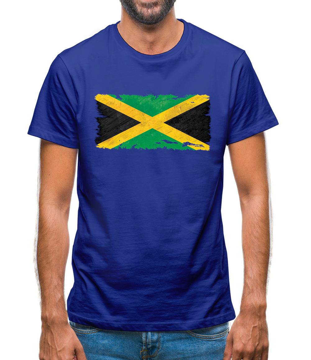 Jamaica Grunge Style Flag Mens T-Shirt