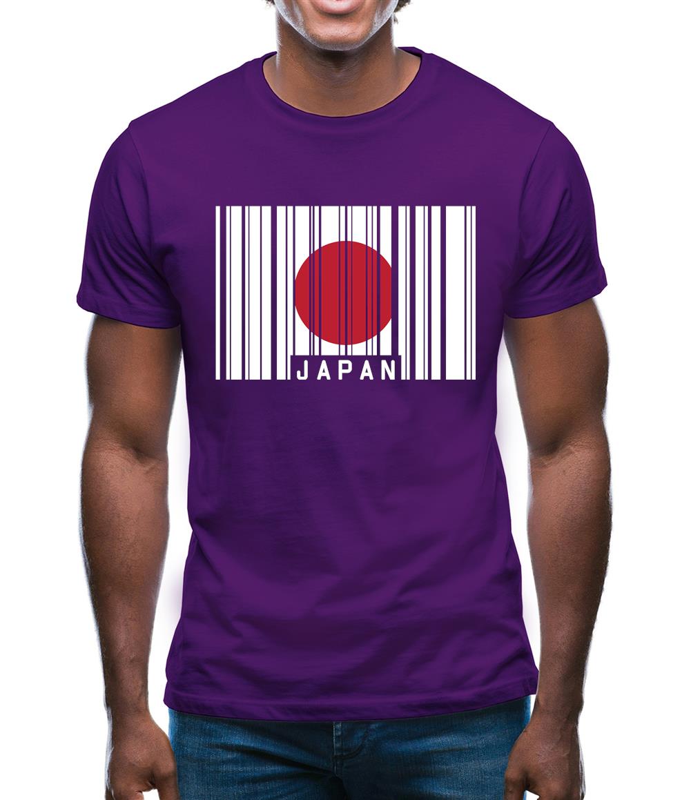 Japan Barcode Style Flag Mens T-Shirt