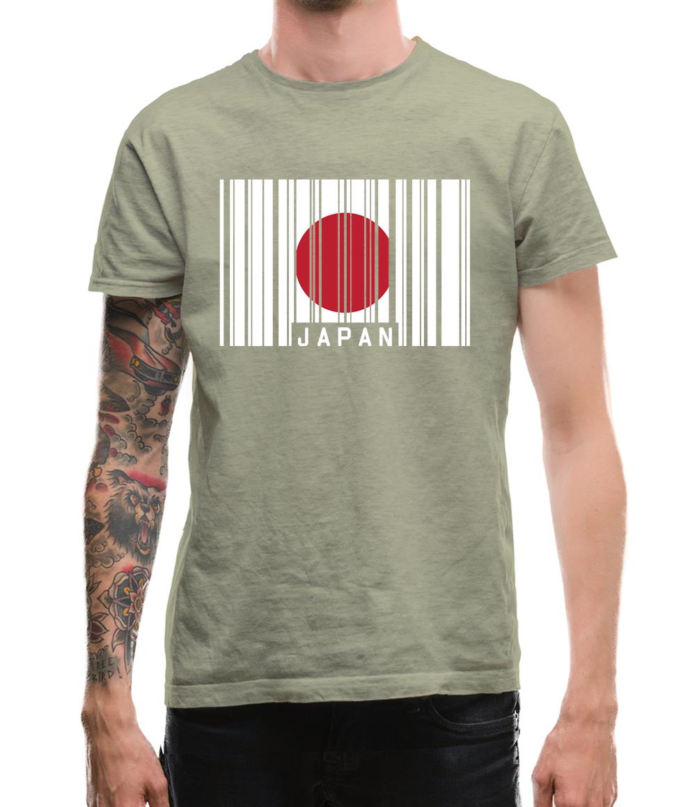 Japan Barcode Style Flag Mens T-Shirt