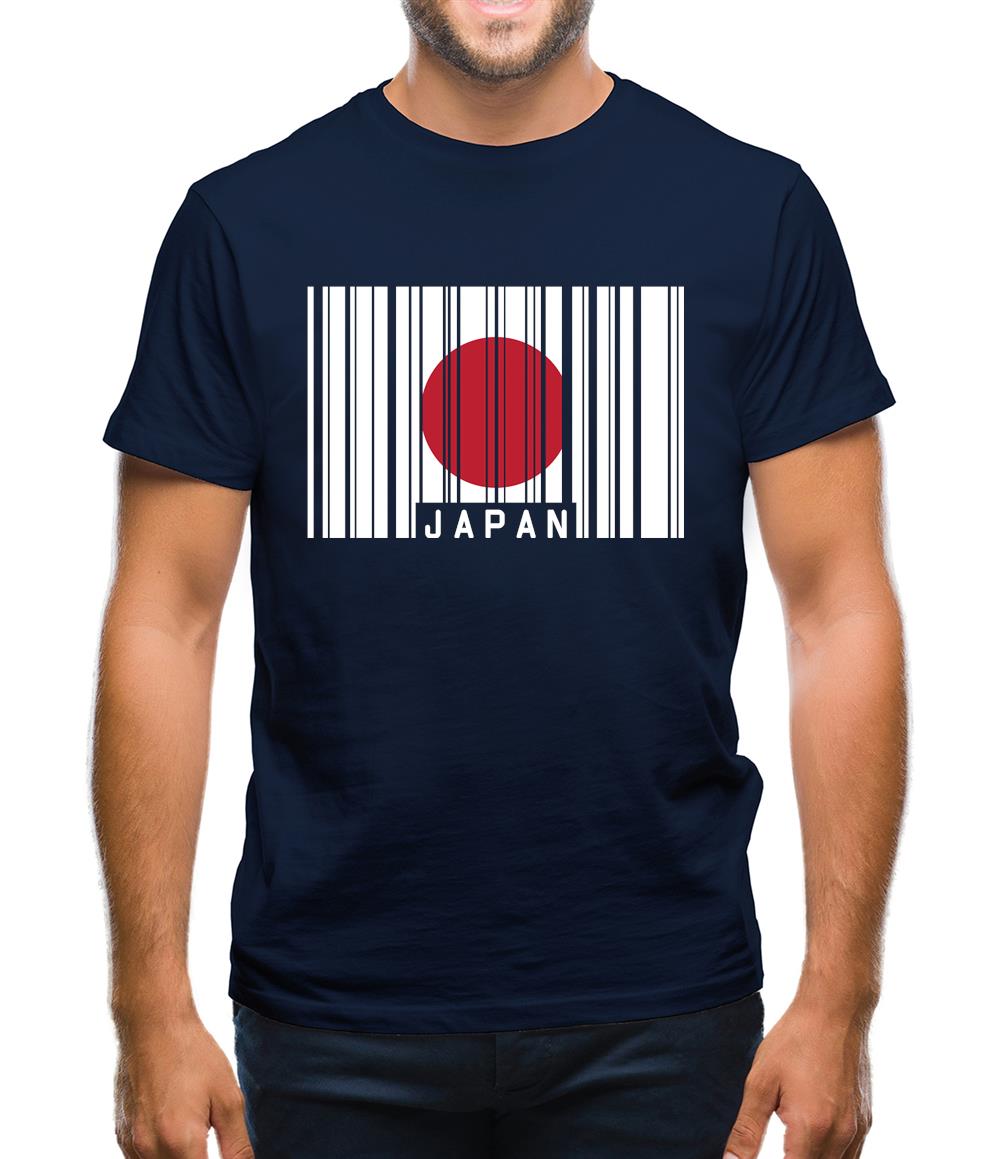 Japan Barcode Style Flag Mens T-Shirt