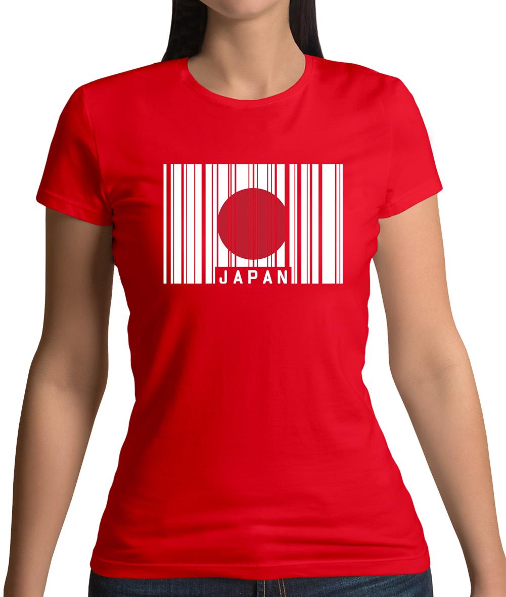Japan Barcode Style Flag Womens T-Shirt