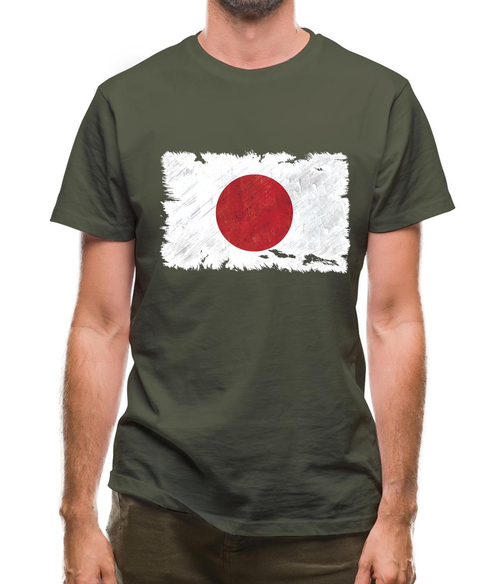 Japan Grunge Style Flag Mens T-Shirt