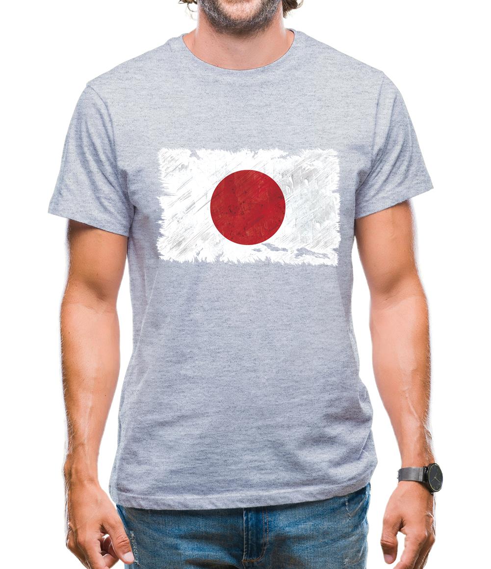 Japan Grunge Style Flag Mens T-Shirt