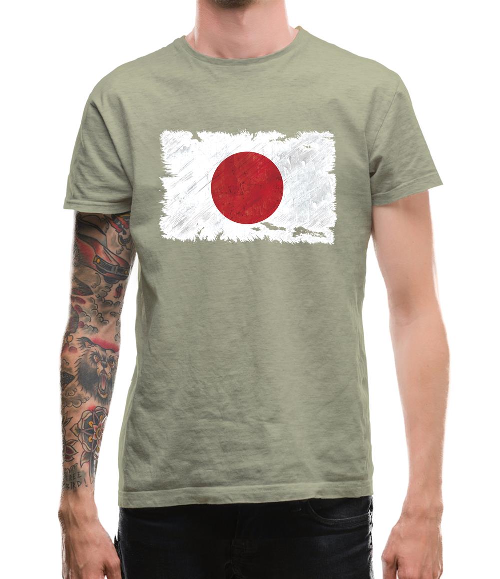 Japan Grunge Style Flag Mens T-Shirt