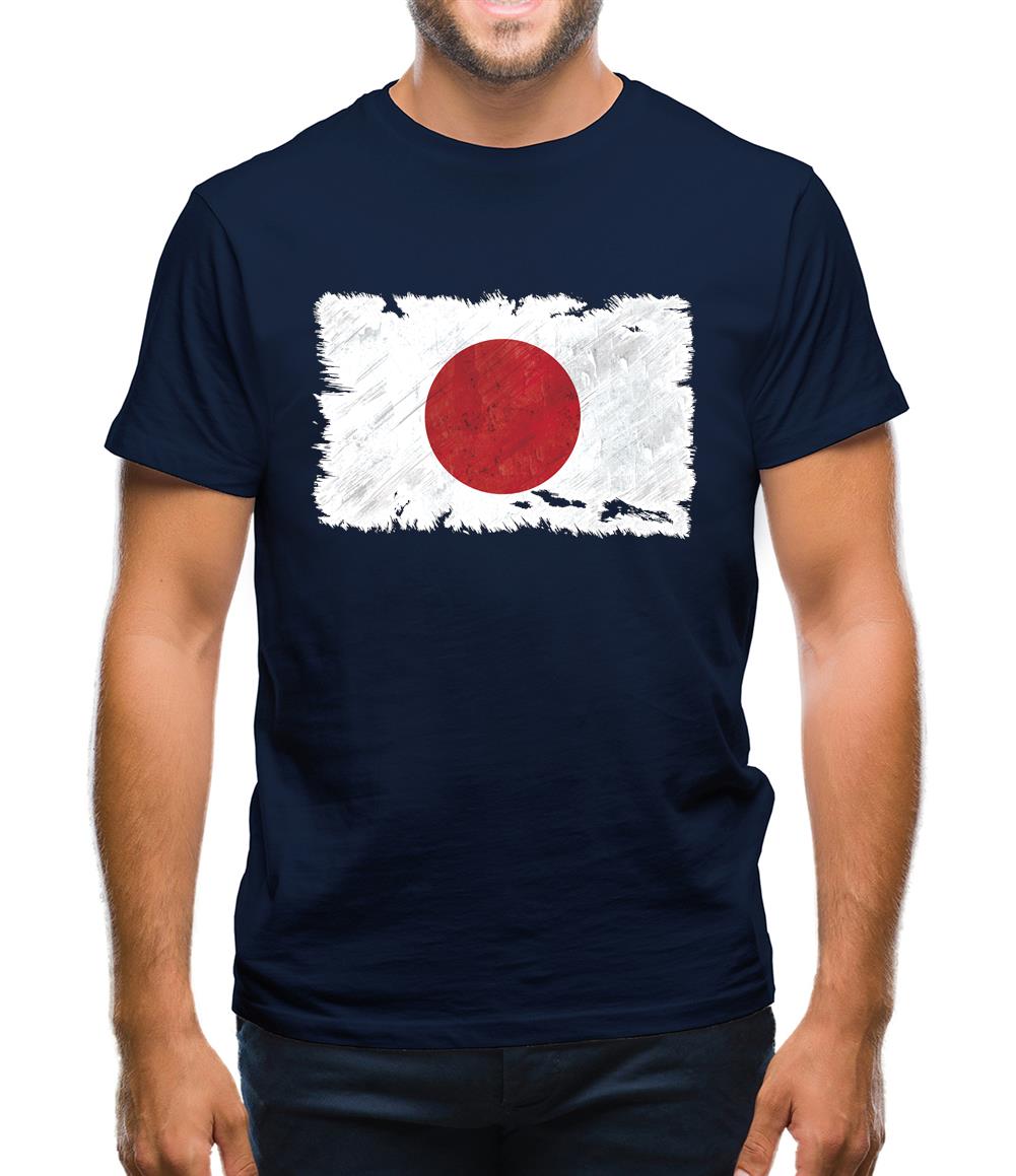 Japan Grunge Style Flag Mens T-Shirt