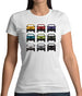 Jw 9 Colour Car Grid Womens T-Shirt