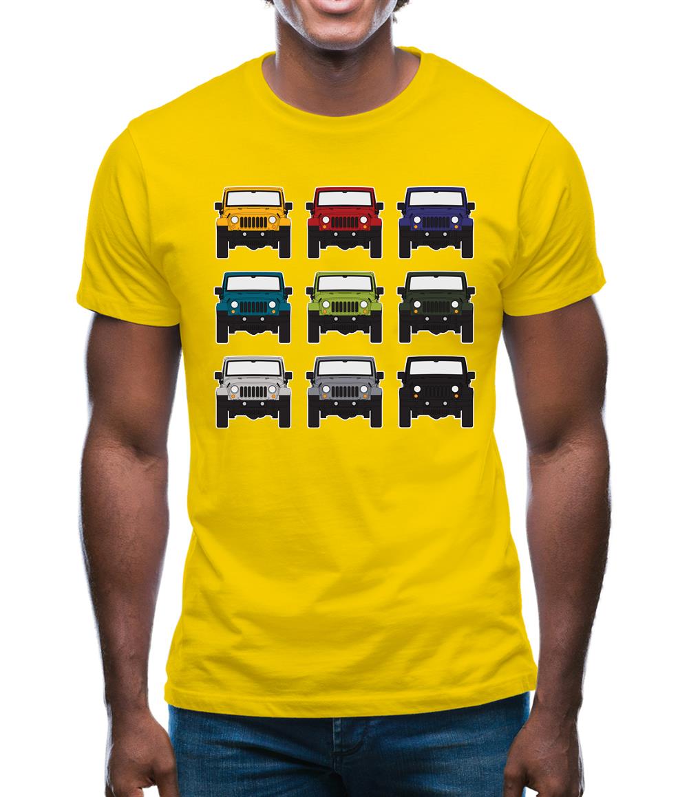 Jw 9 Colour Car Grid Mens T-Shirt