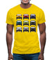 Jw 9 Colour Car Grid Mens T-Shirt