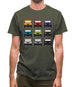 Jw 9 Colour Car Grid Mens T-Shirt