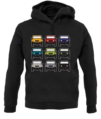 Jw 9 Colour Car Grid unisex hoodie
