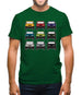 Jw 9 Colour Car Grid Mens T-Shirt