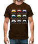 Jw 9 Colour Car Grid Mens T-Shirt