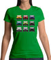 Jw 9 Colour Car Grid Womens T-Shirt