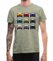 Jw 9 Colour Car Grid Mens T-Shirt