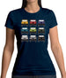 Jw 9 Colour Car Grid Womens T-Shirt