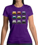 Jw 9 Colour Car Grid Womens T-Shirt