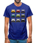 Jw 9 Colour Car Grid Mens T-Shirt