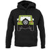 Jw Rear Hyper Green unisex hoodie