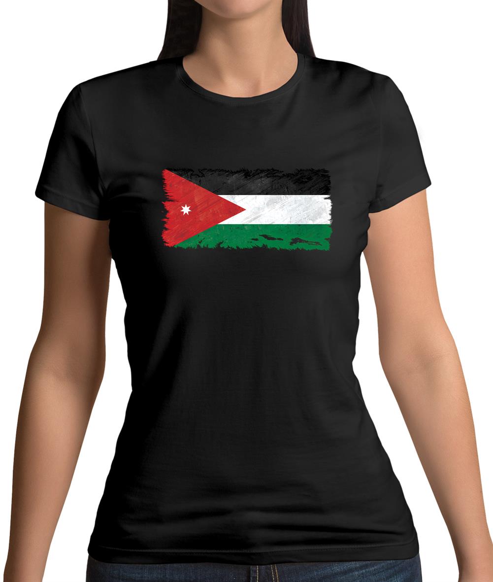 Jordan Grunge Style Flag Womens T-Shirt