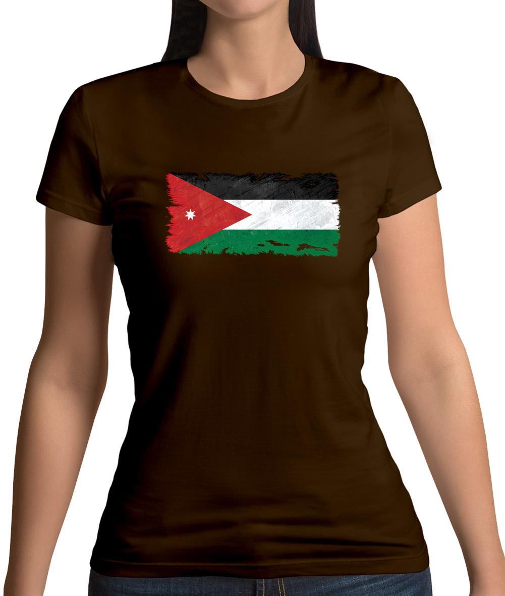 Jordan Grunge Style Flag Womens T-Shirt