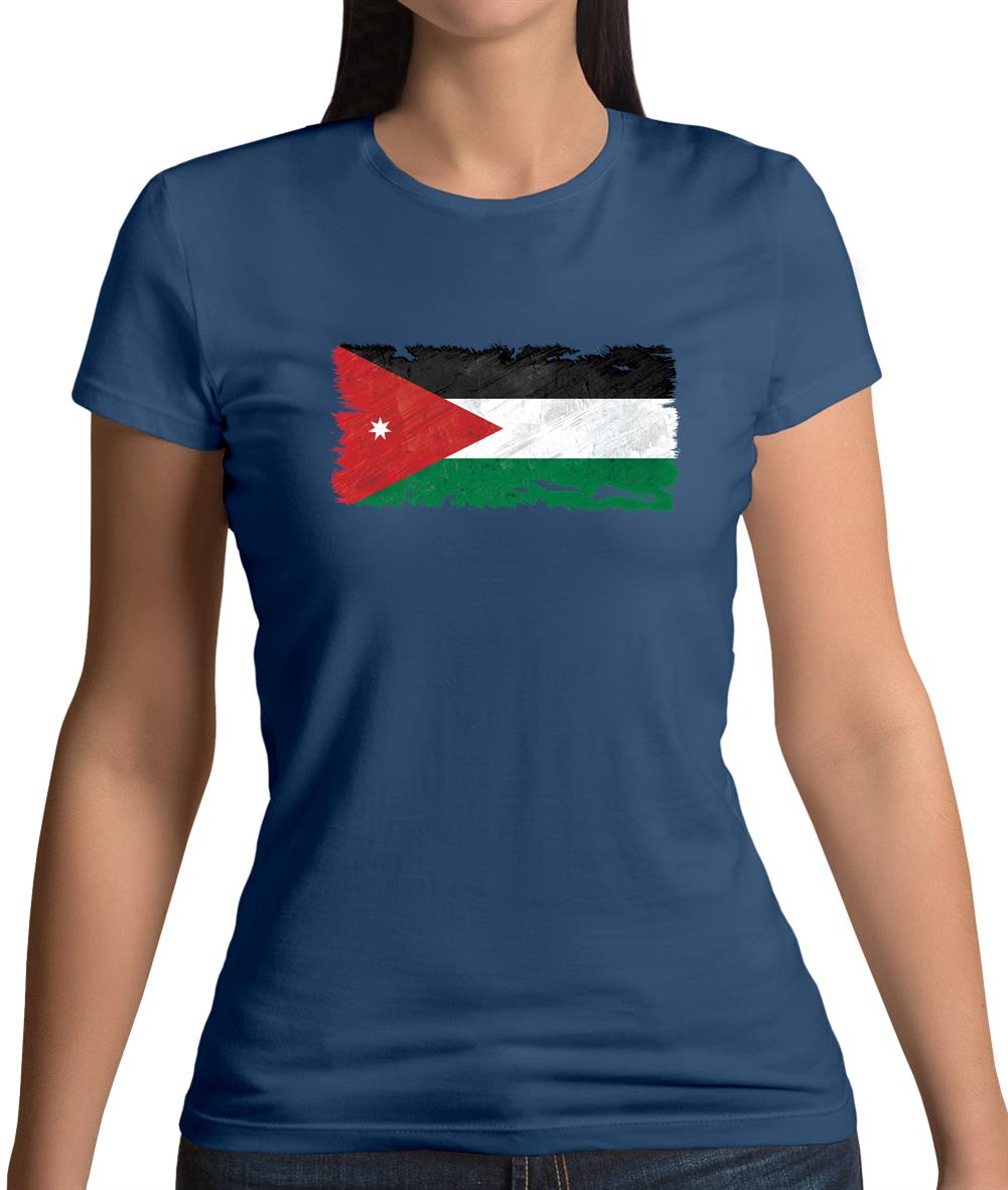Jordan Grunge Style Flag Womens T-Shirt