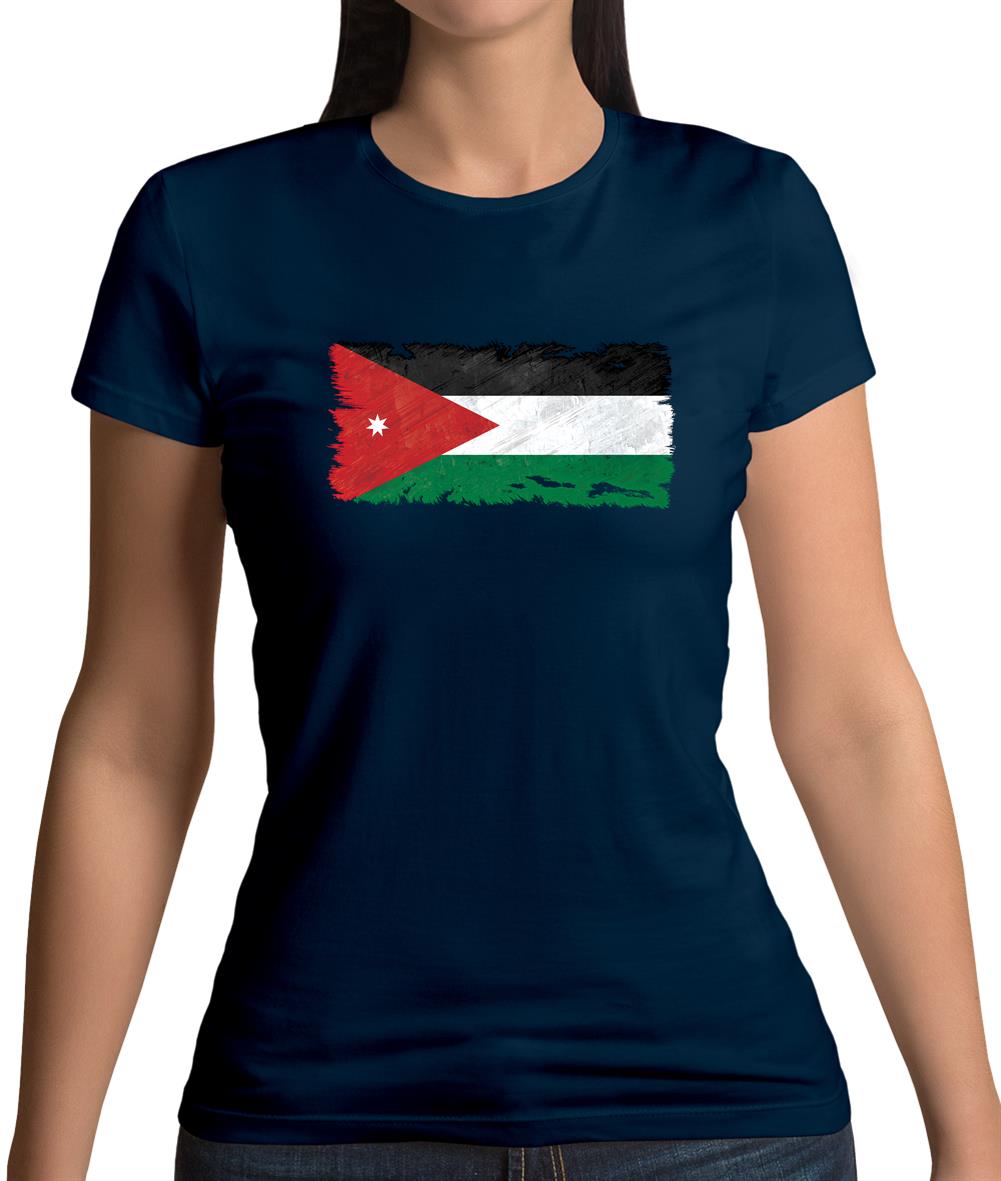 Jordan Grunge Style Flag Womens T-Shirt