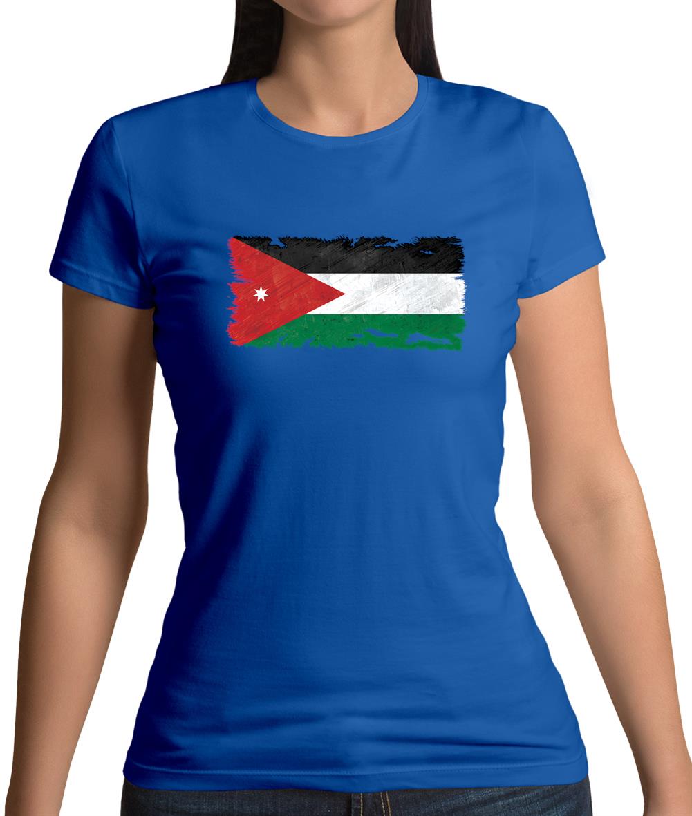 Jordan Grunge Style Flag Womens T-Shirt