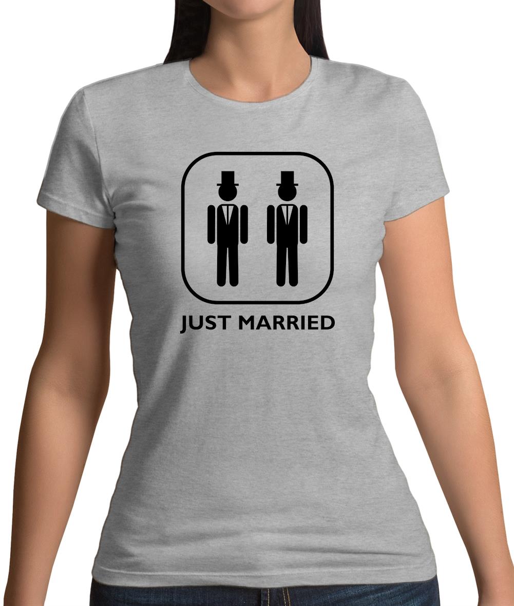 Just Married (Groom And Groom) Womens T-Shirt