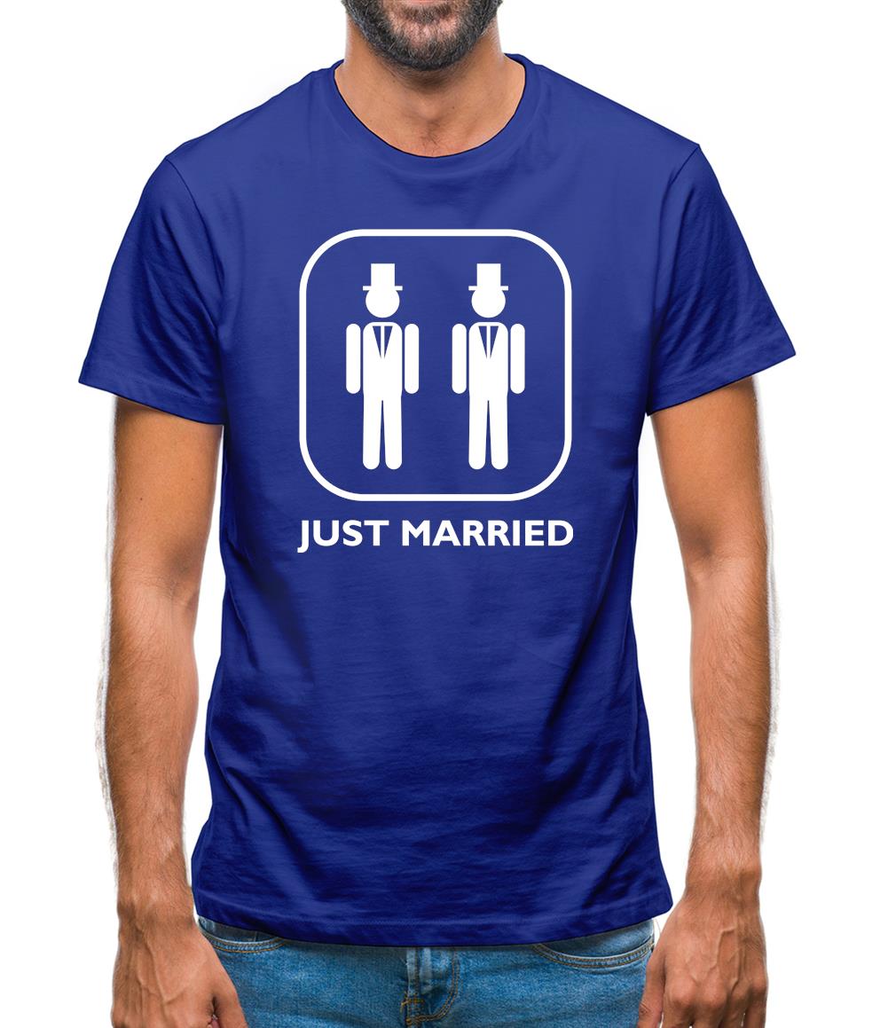Just Married (Groom And Groom) Mens T-Shirt
