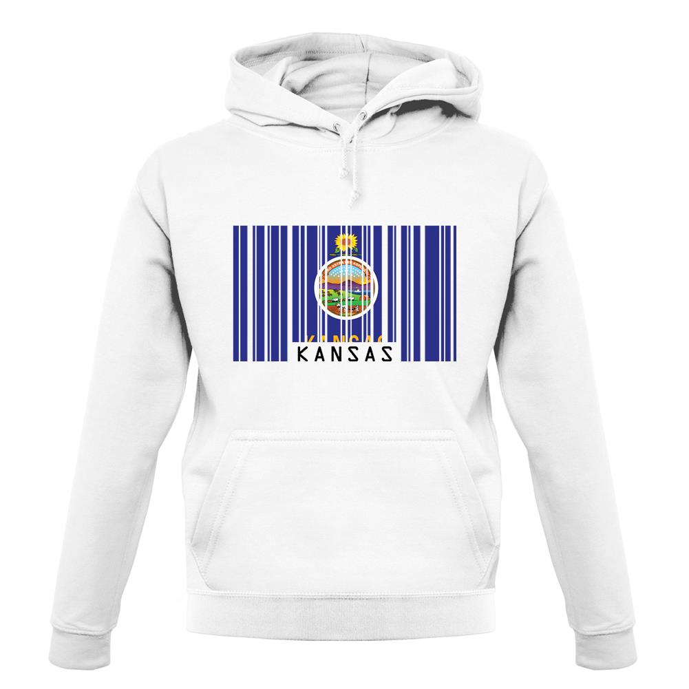 Kansas Barcode Style Flag unisex hoodie