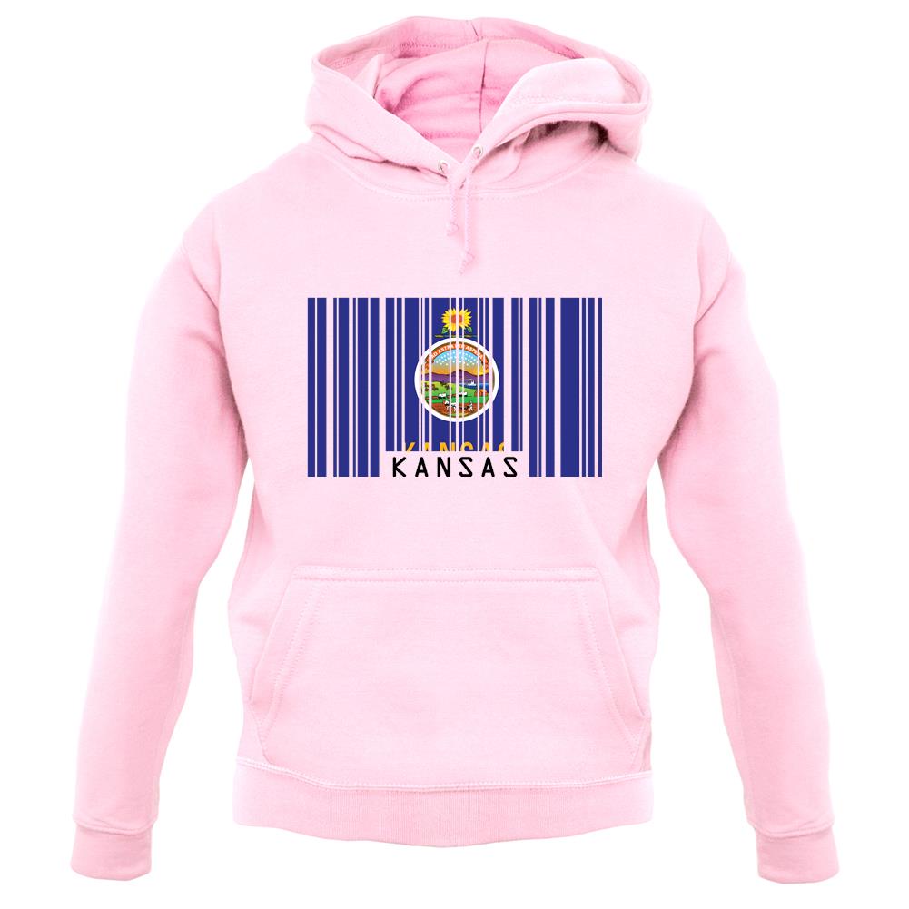 Kansas Barcode Style Flag unisex hoodie