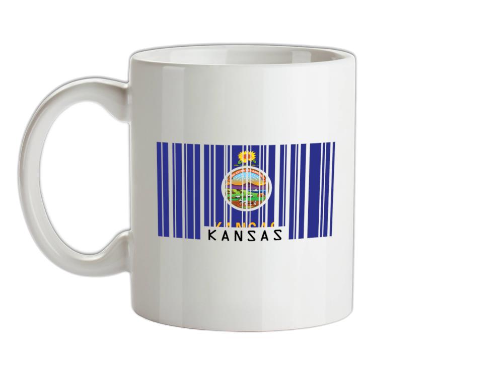 Kansas Barcode Style Flag Ceramic Mug