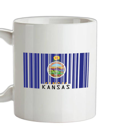 Kansas Barcode Style Flag Ceramic Mug